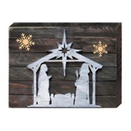 CLEAN CHOICE Nativity Silhouette Holy Night Quote Art on Board Wall Decor CL1770804